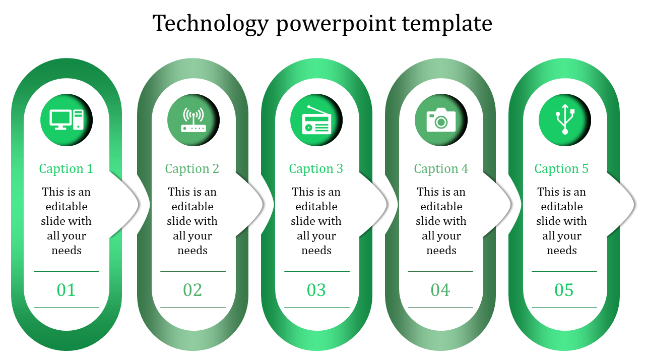 Innovative Technology PowerPoint Template With Green Color